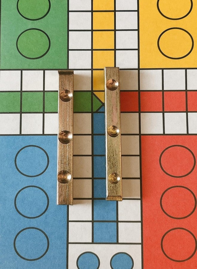 PMK E Store Dayakattai pachikalu, Ancient Indian Traditional dice 2 Pieces, pakatai, dalagalu chakka, phasa, Pachisi, chaupar, chausar, Made of Metal for Snake and Ladder, Ludo and Board Games, etc - Image 3